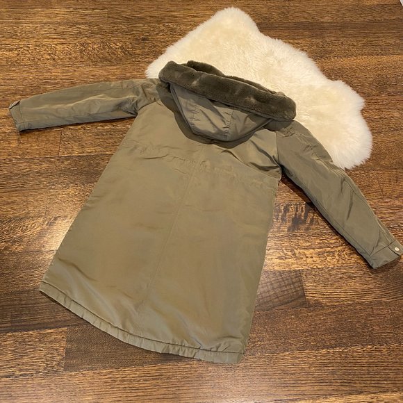 C&A faux rex rabbit fur parka jacket adjustable waist - Picture 3 of 9